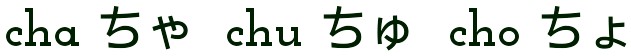 Japanese Hiragana, cha chu cho
