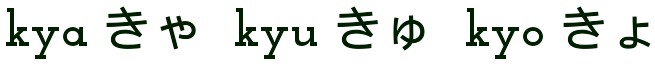 Japanese Hiragana, kya kyu kyo